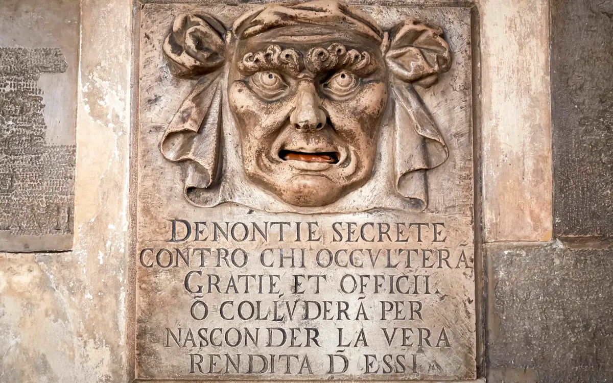 A bare cell in the prisons of the Doge’s Palace in Venice