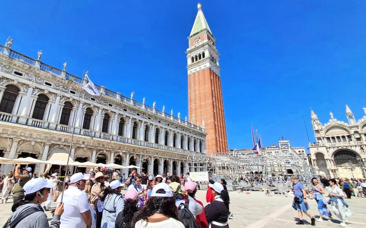 Piazza San Marco in Venice with the Basilica and the Campanile